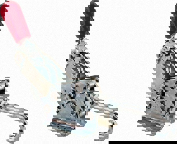 Pull-Action Latch Clamp: Horizontal, 1,507 lb, J-Hook, Flanged Base